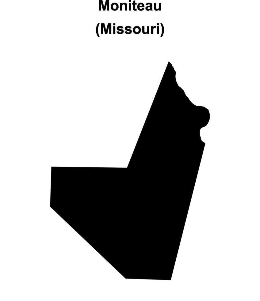 Moniteau County, Missouri blank outline map vector