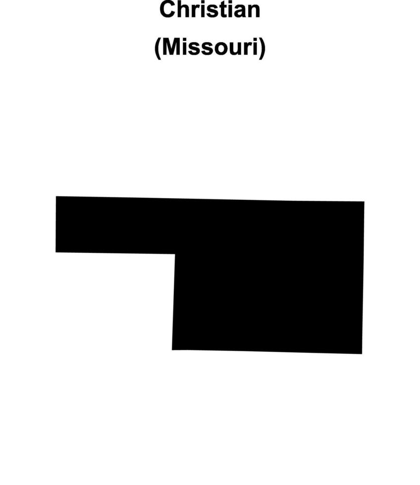 Christian County, Missouri blank outline map vector