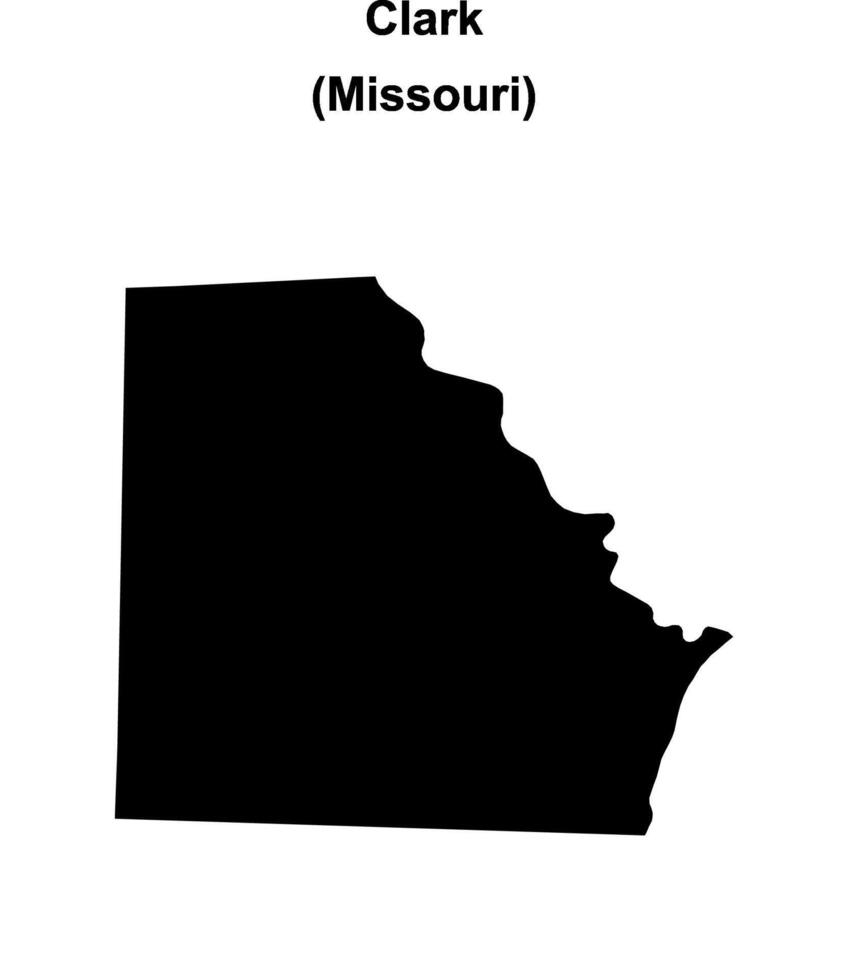 Clark County, Missouri blank outline map vector
