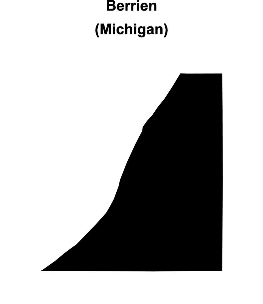 Berrien County, Michigan blank outline map vector
