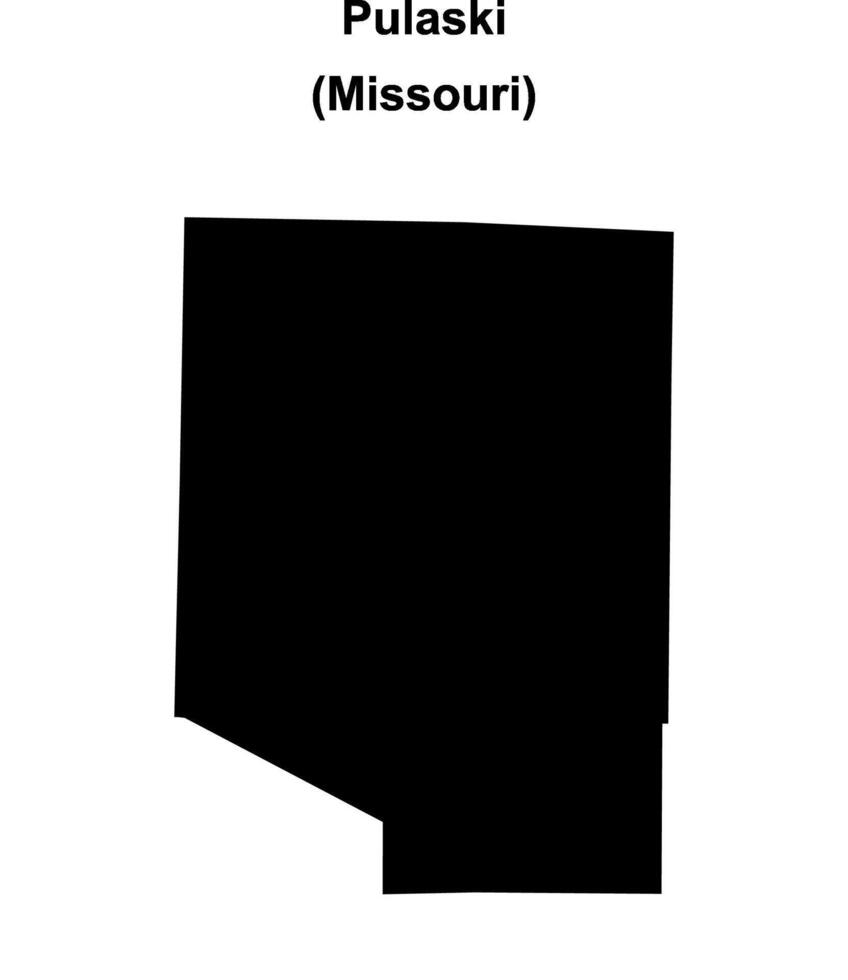 Pulaski County, Missouri blank outline map vector