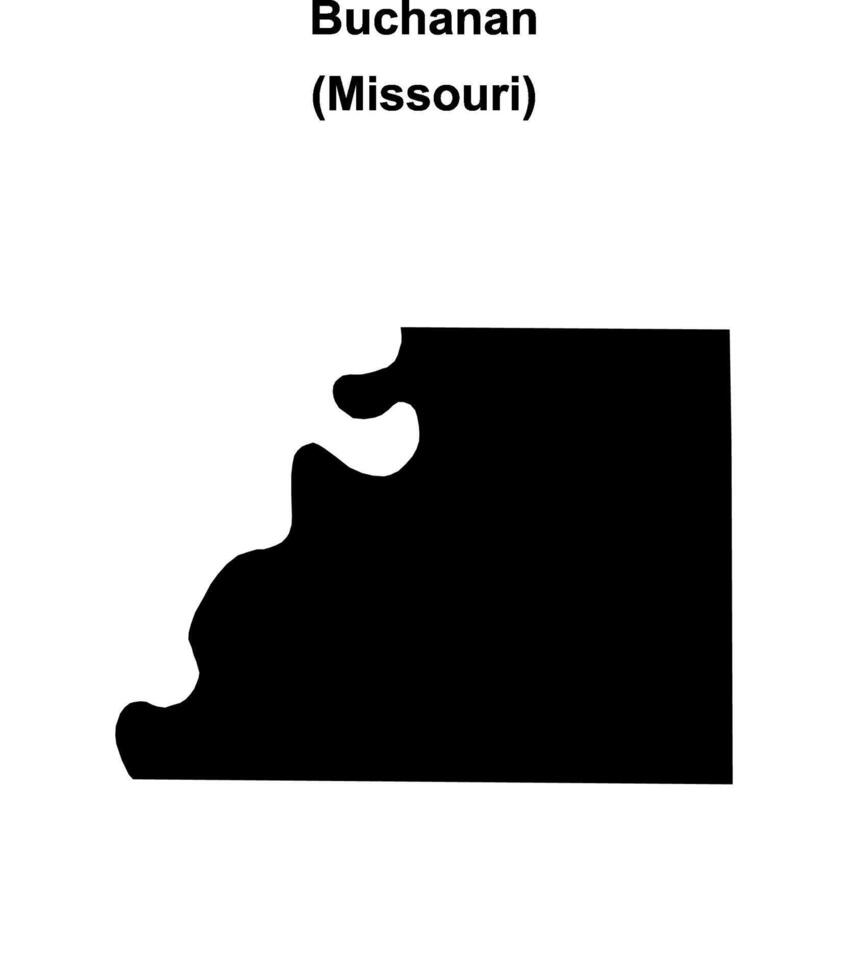 Buchanan County, Missouri blank outline map vector