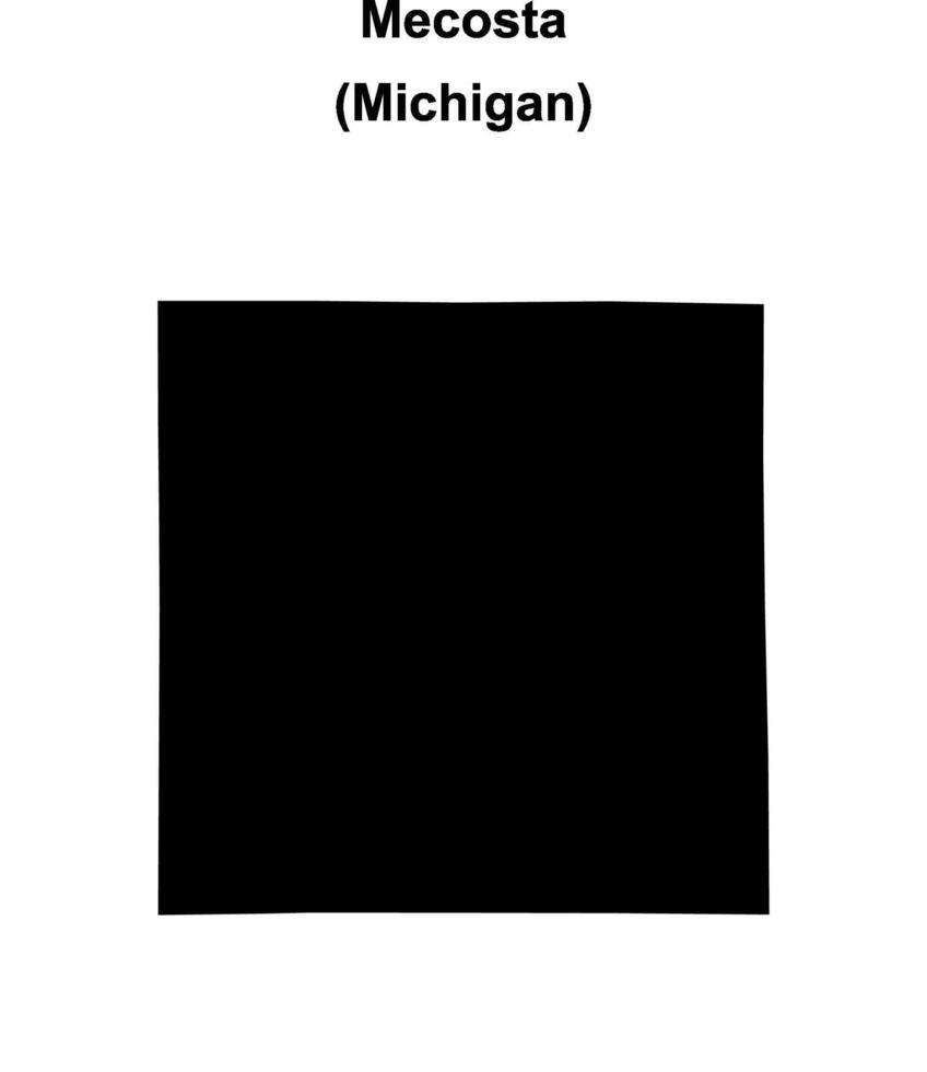 Mecosta County, Michigan blank outline map vector