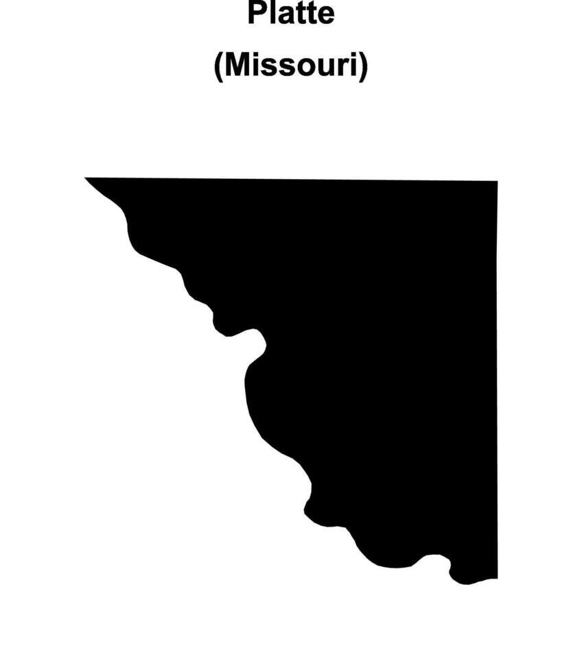 Platte County, Missouri blank outline map vector