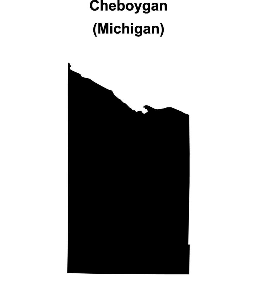 Cheboygan County, Michigan blank outline map vector