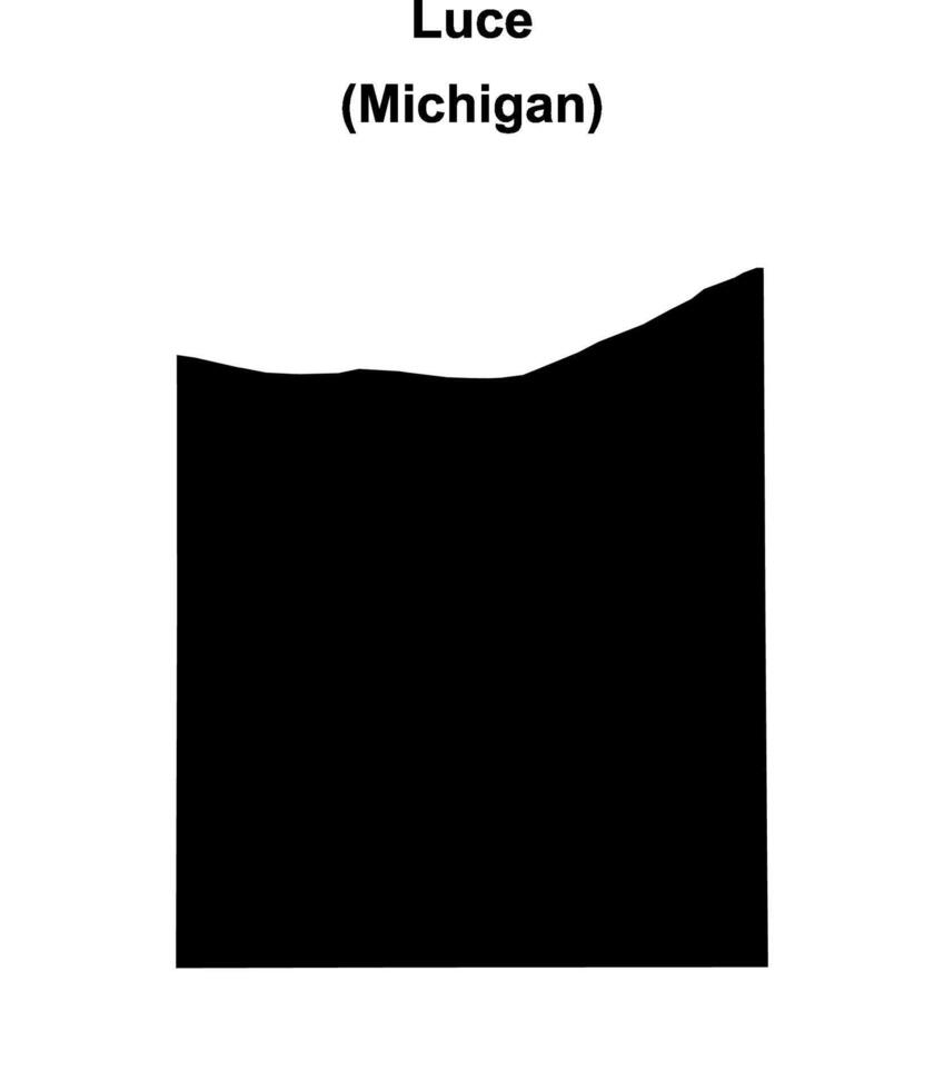 Luce County, Michigan blank outline map vector