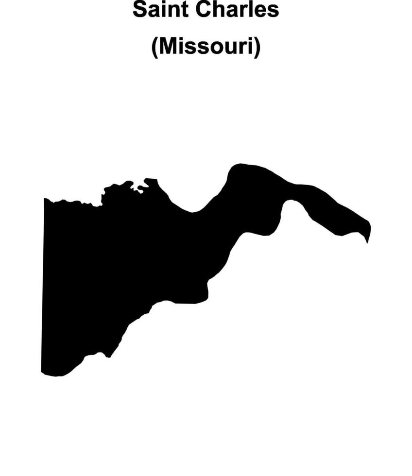 Saint Charles County, Missouri blank outline map vector