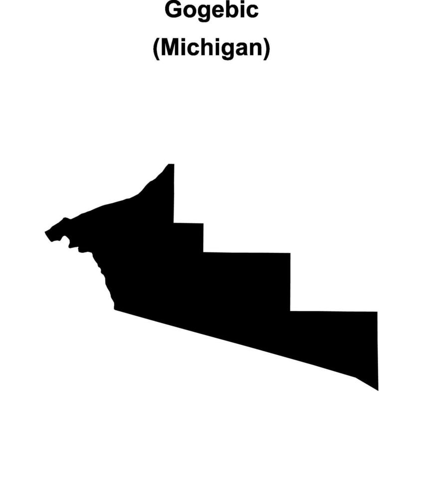 Gogebic County, Michigan blank outline map vector