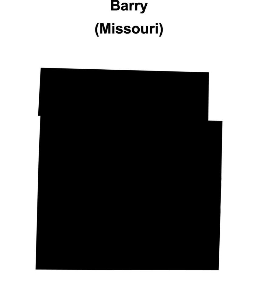 Barry County, Missouri blank outline map vector