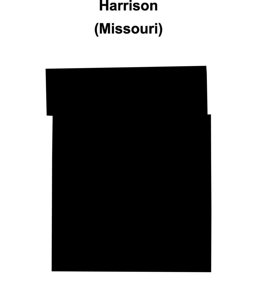 Harrison County, Missouri blank outline map vector