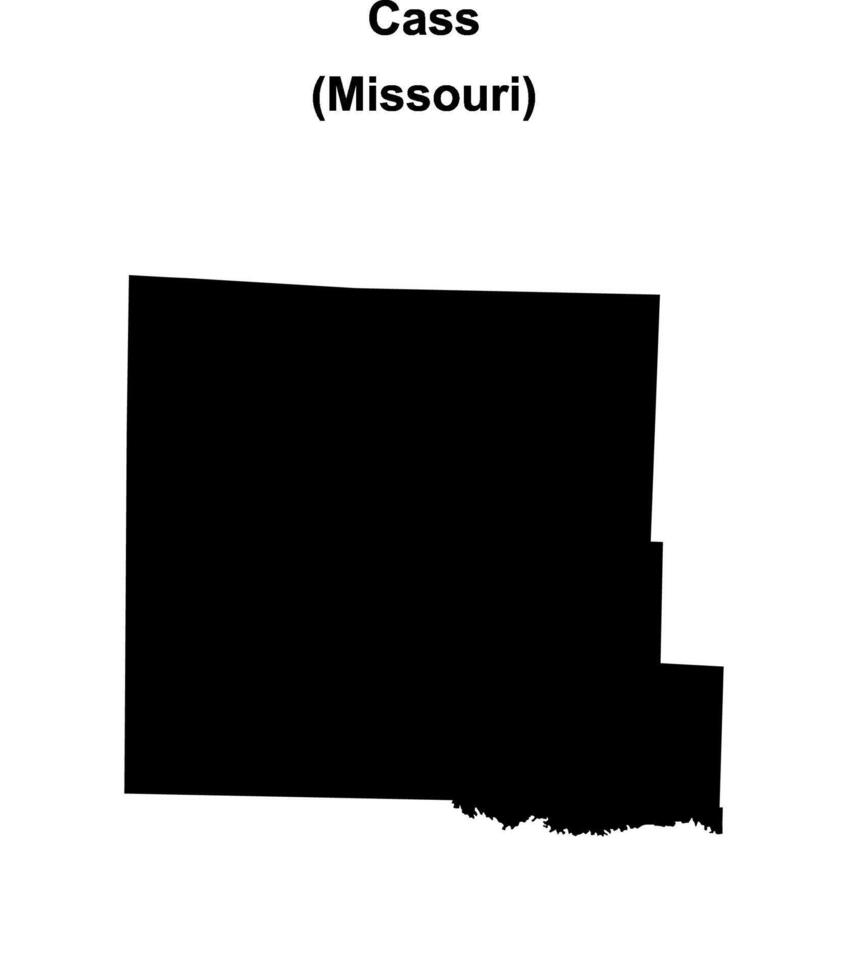 Cass County, Missouri blank outline map vector