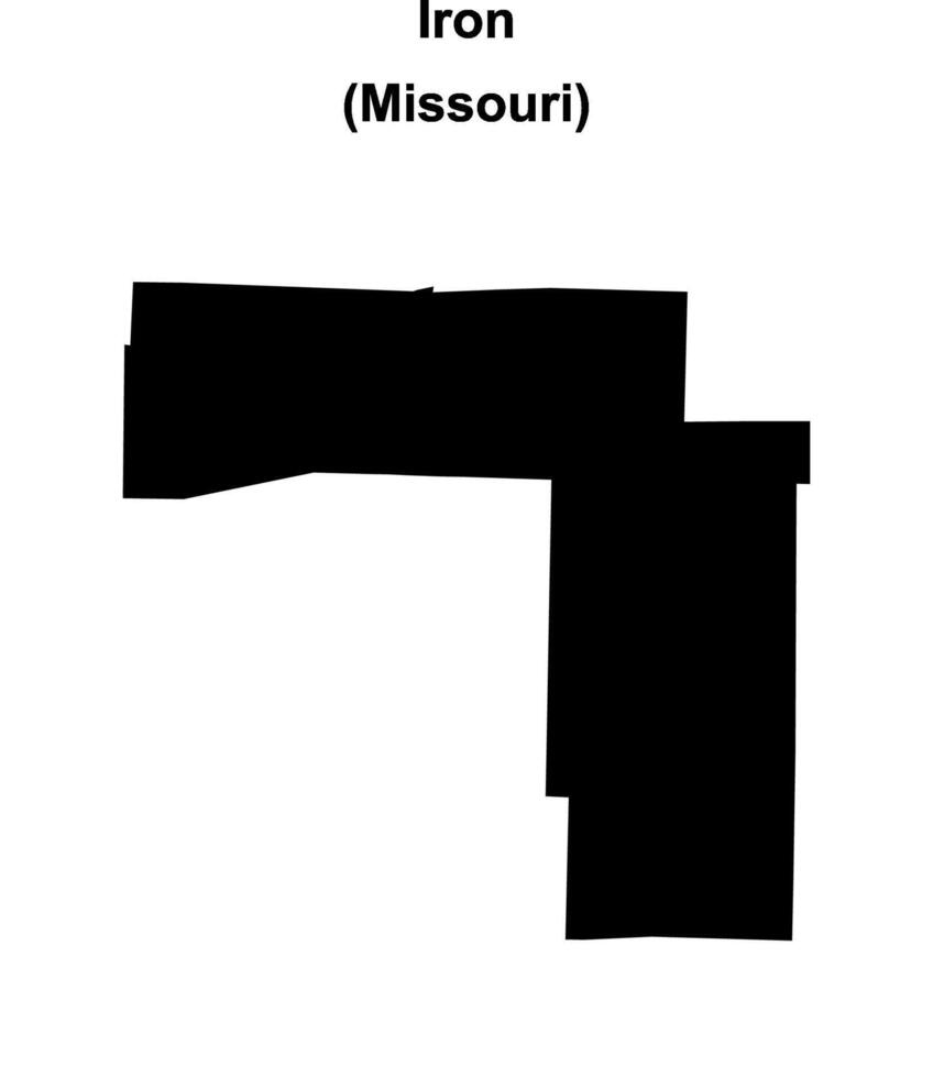 Iron County, Missouri blank outline map vector