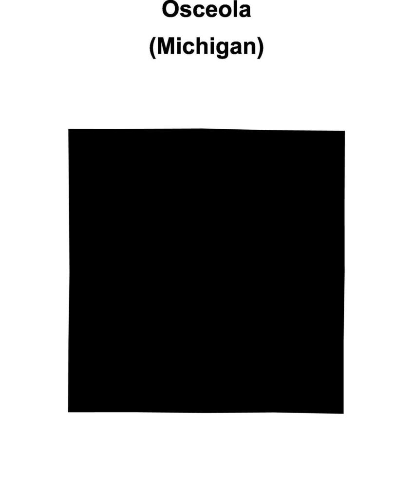 Osceola County, Michigan blank outline map vector