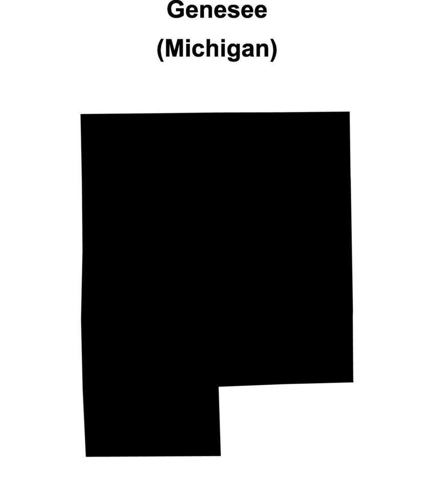 Genesee County, Michigan blank outline map vector