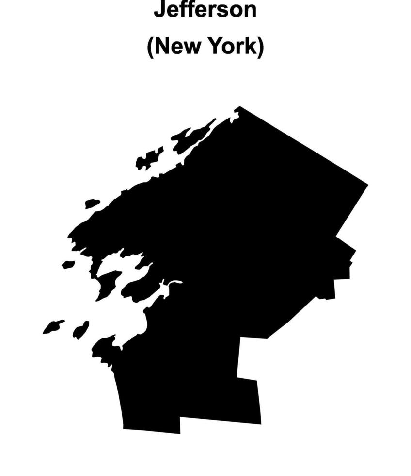 Jefferson County, New York blank outline map vector