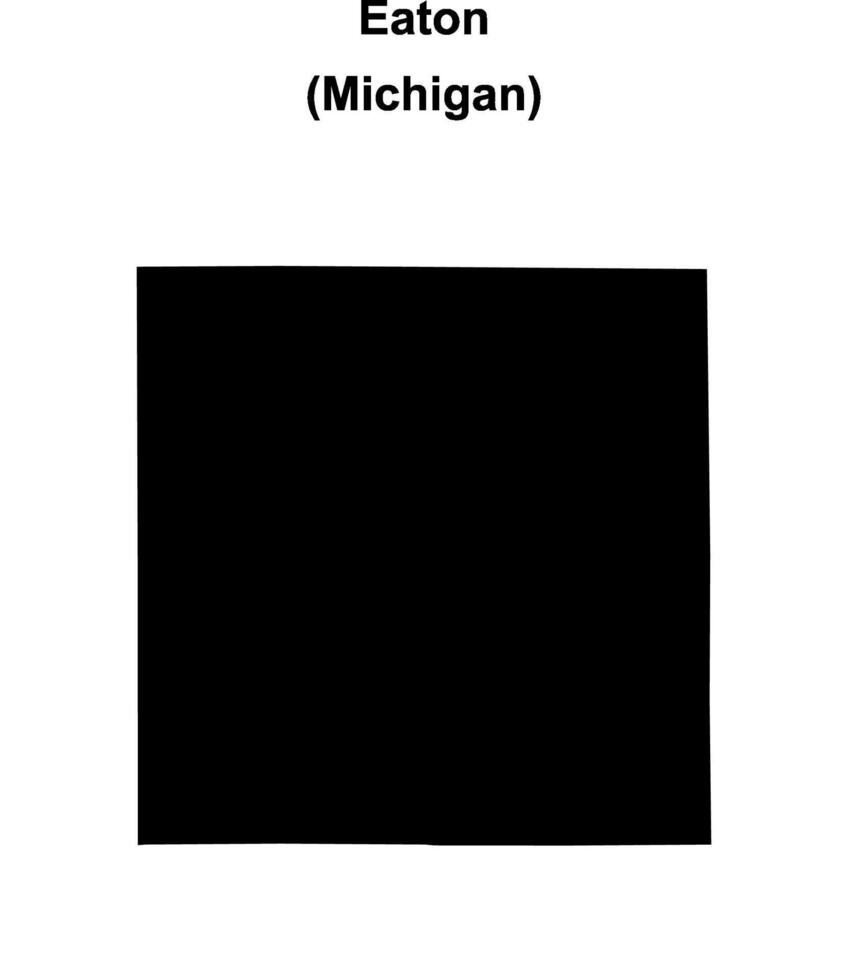 Eaton County, Michigan blank outline map vector