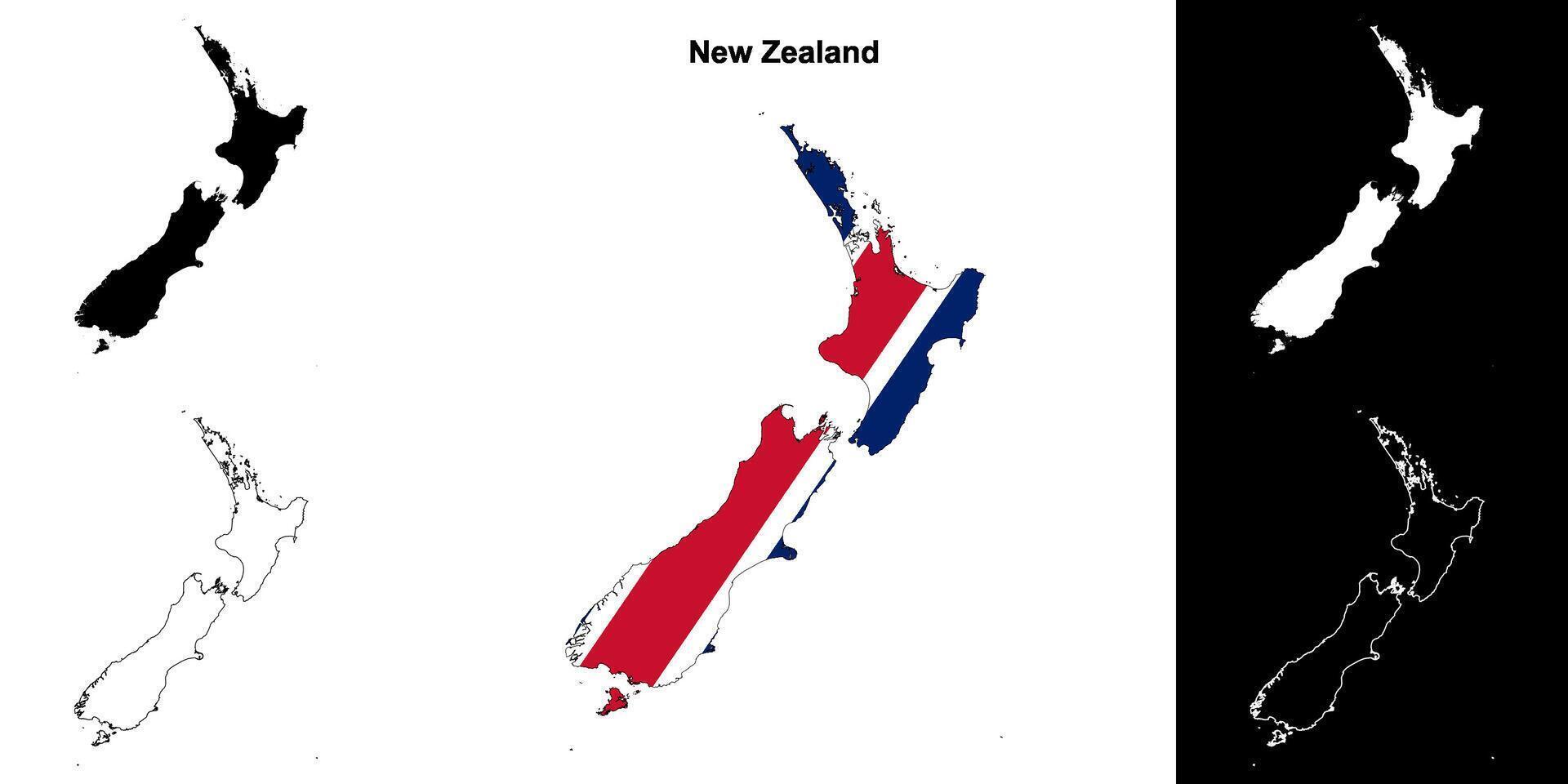 New Zealand Blank Outline Map Set 46856401 Vector Art At Vecteezy New Zealand Blank Outline Map Set Vector