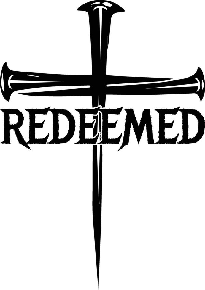 Redeemed Cross Nails Christian American Flag Sleeve T-Shirt vector