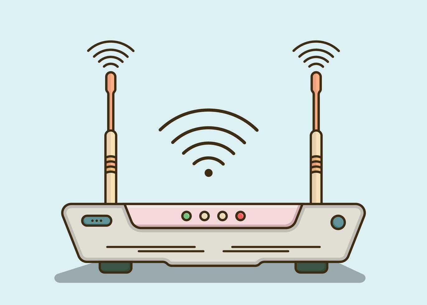 Wireless wifi router and internet access point flat illustration vector