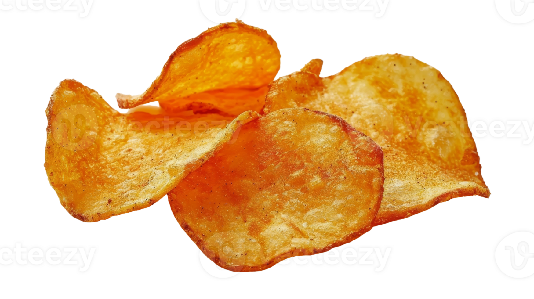 Crispy potato chips. on the Transparent Background, Format png