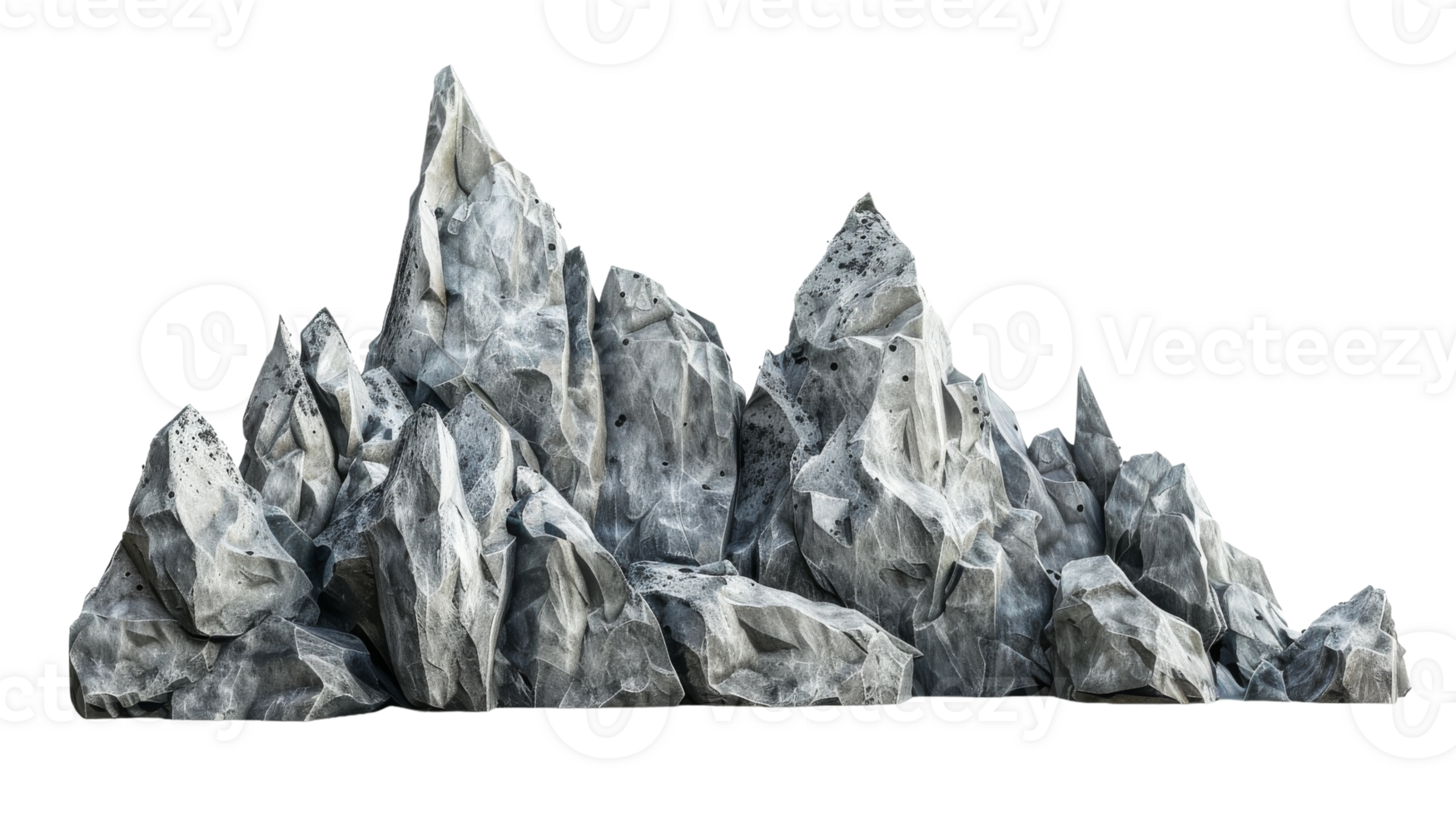 pointed rocks in the mountain on the Transparent Background, Format png