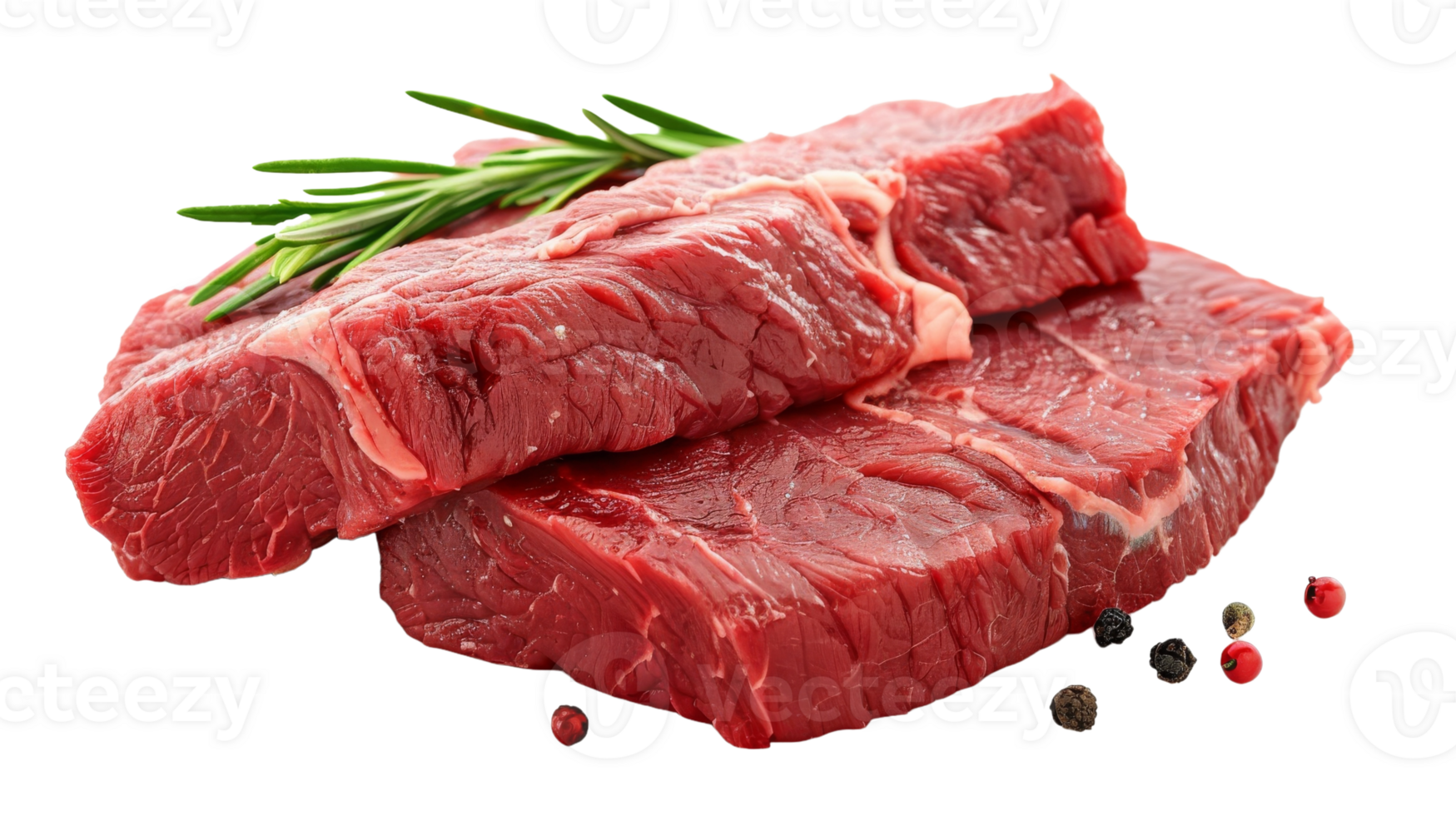 Beef meat in red hue. on the Transparent Background, Format png