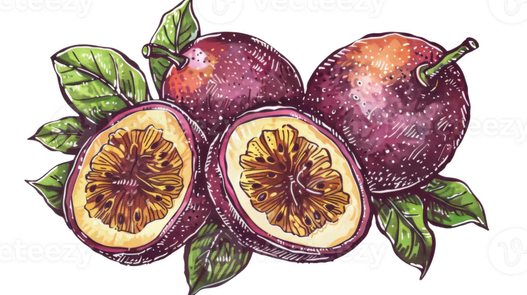 Passion Fruit on the Transparent Background, Format png