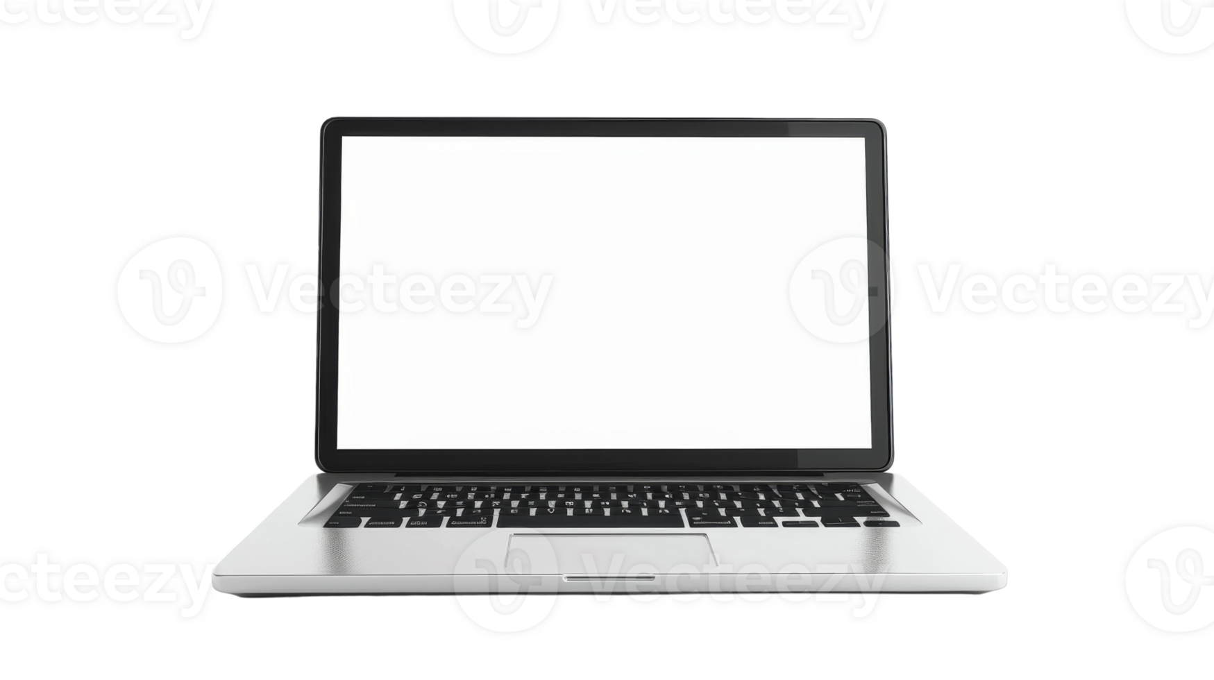 uma computador portátil exibindo uma em branco tela em a transparente fundo, formato png