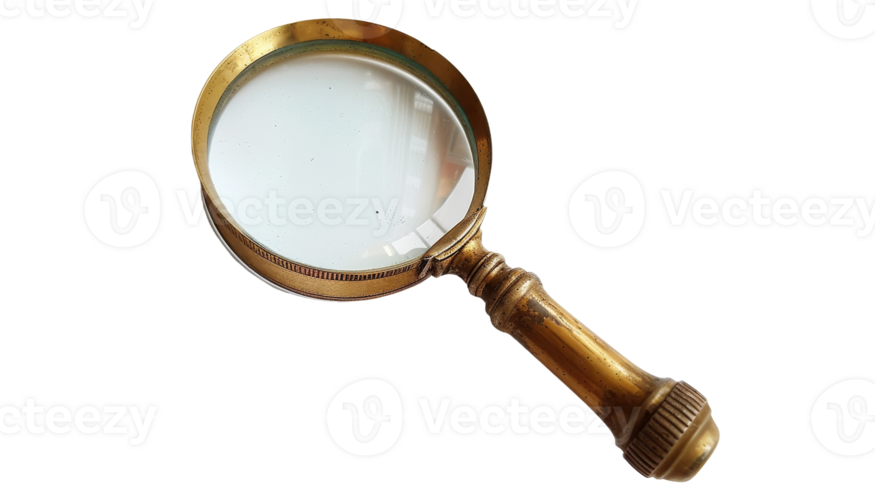 An old magnifying glass. on the Transparent Background, Format png