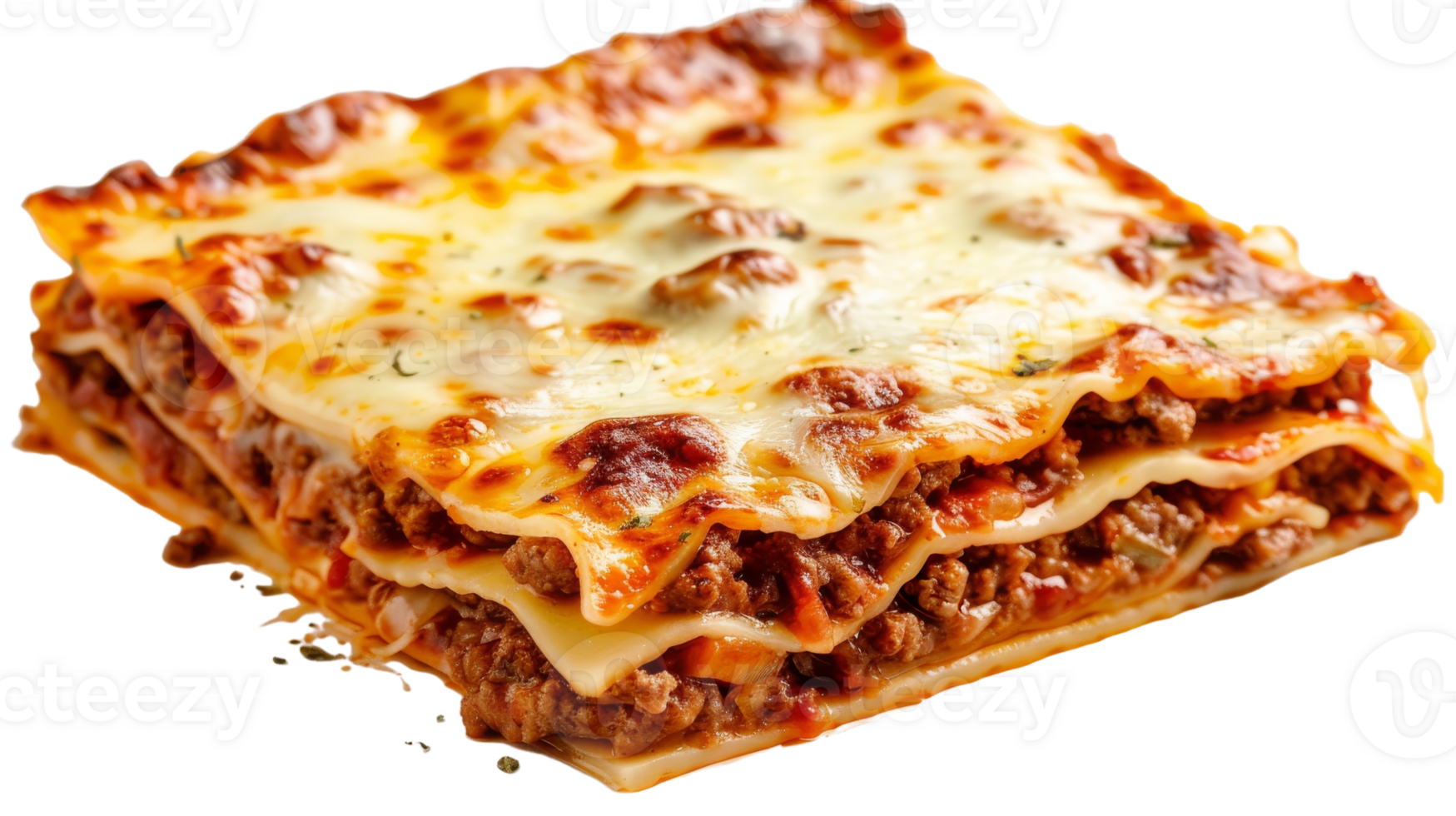Beefy and juicy lasagna on the Transparent Background, Format png