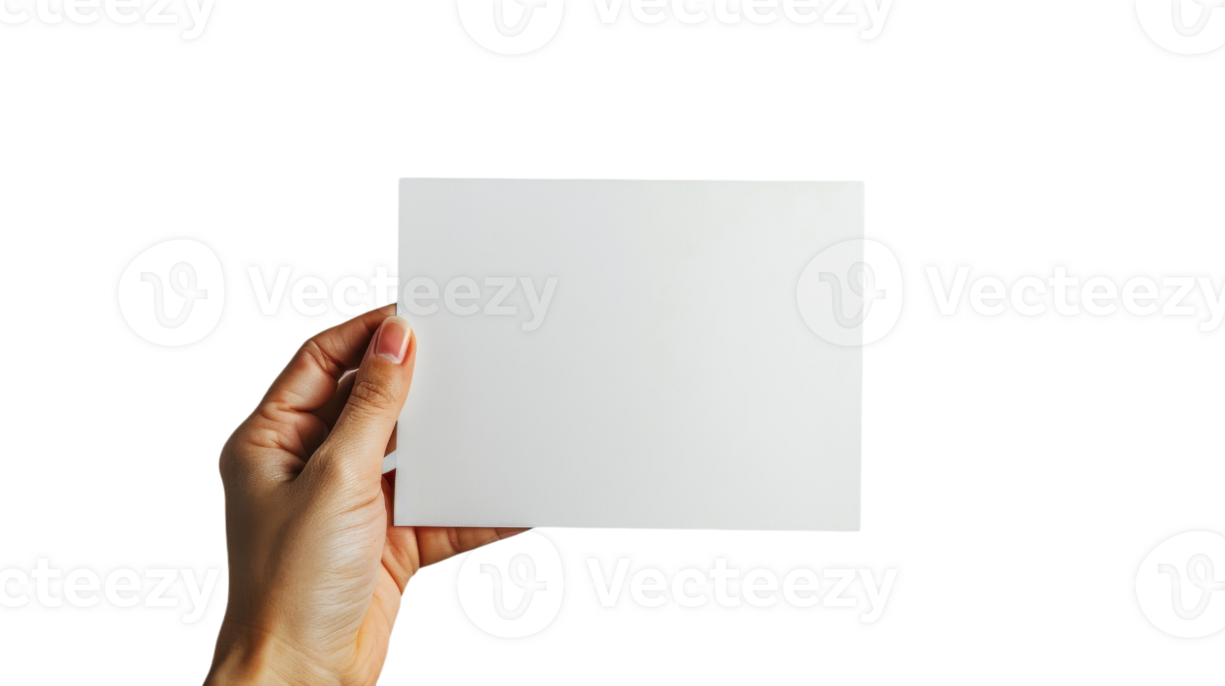 A blank paper held in hand. on the Transparent Background, Format png
