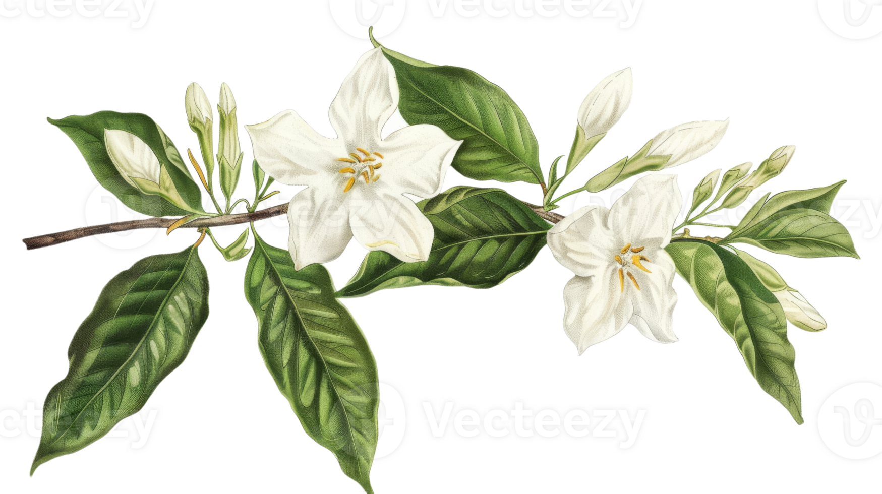 Jasmine flower on the Transparent Background, Format png