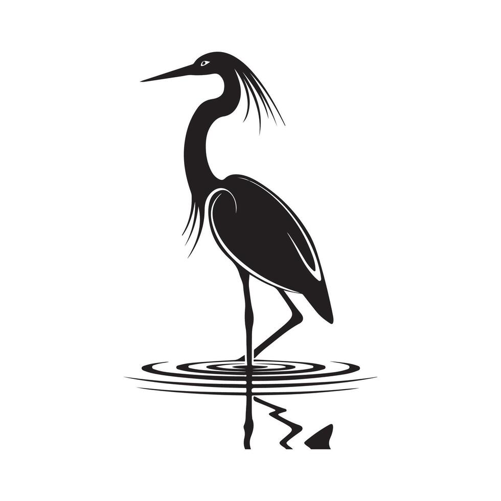 Heron Silhouette design Art, Icons, and Graphics vector