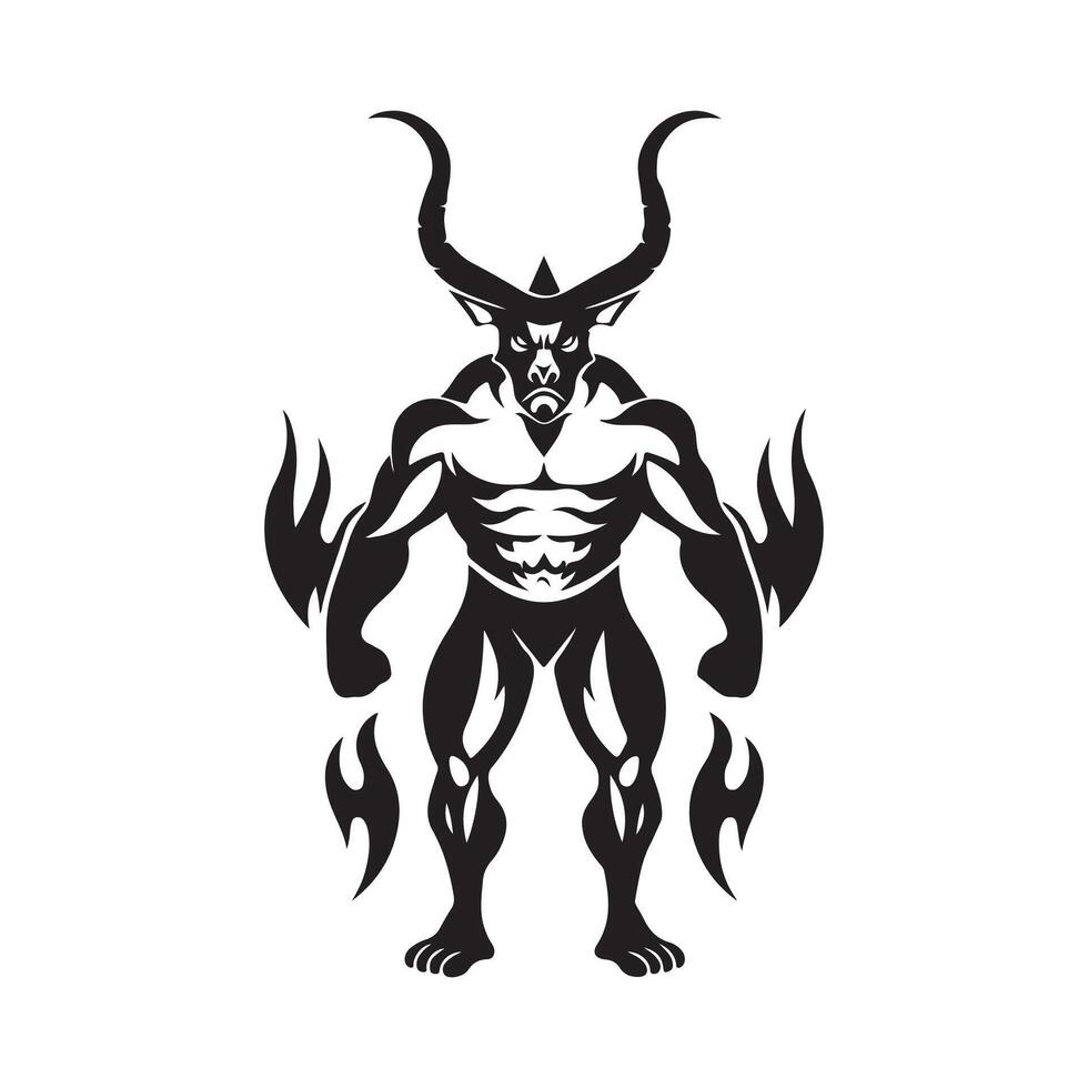 Standing devil with wings isolated on white background vector