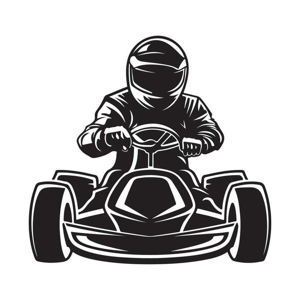 Go kart Black and White Stock Design and Images vector
