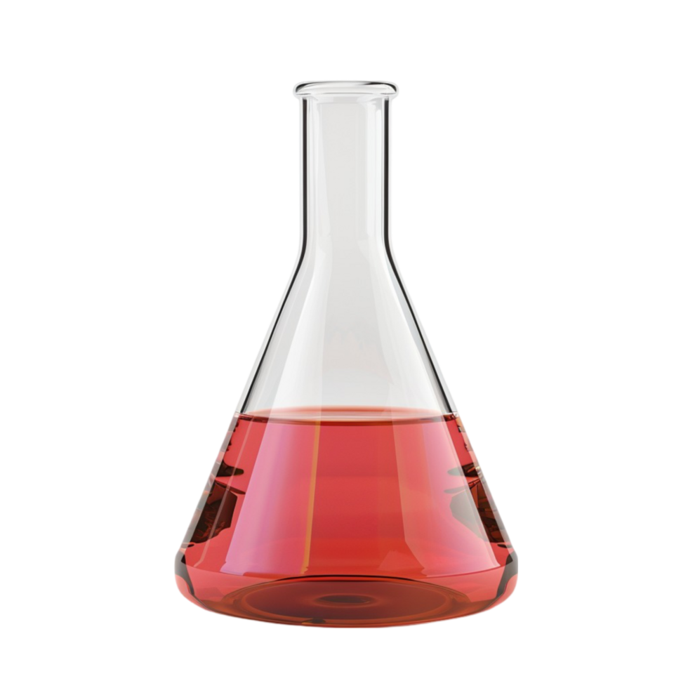 Generative-AI a flask with liquid in it on a transparent background png