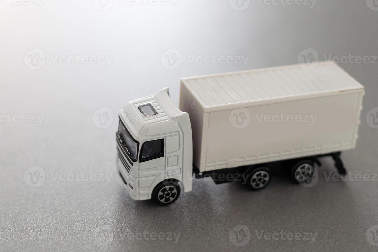 3D rendering of a truck with trailer isolated in white background photo