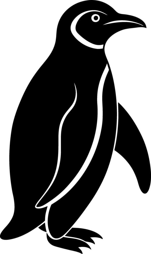 penguin silhouette illustration Design on a white background vector