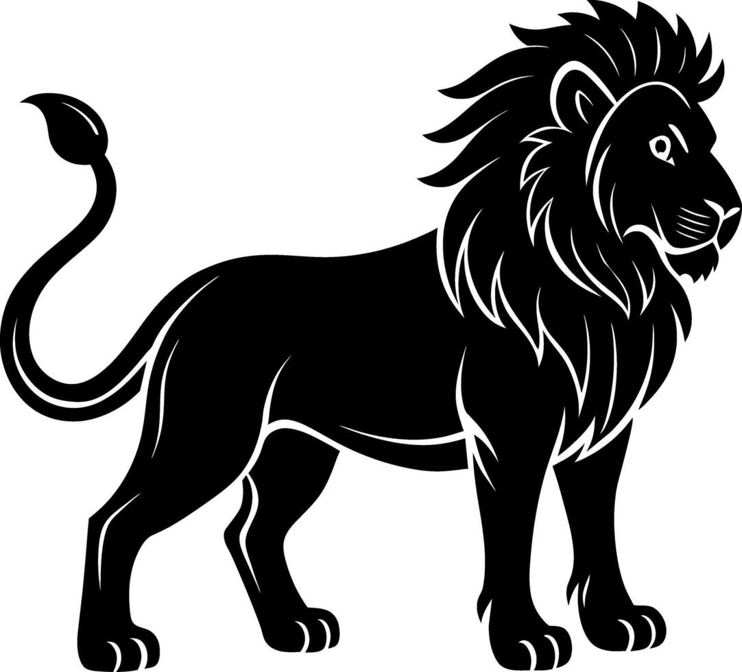 lion silhouette illustration Design on a white background vector