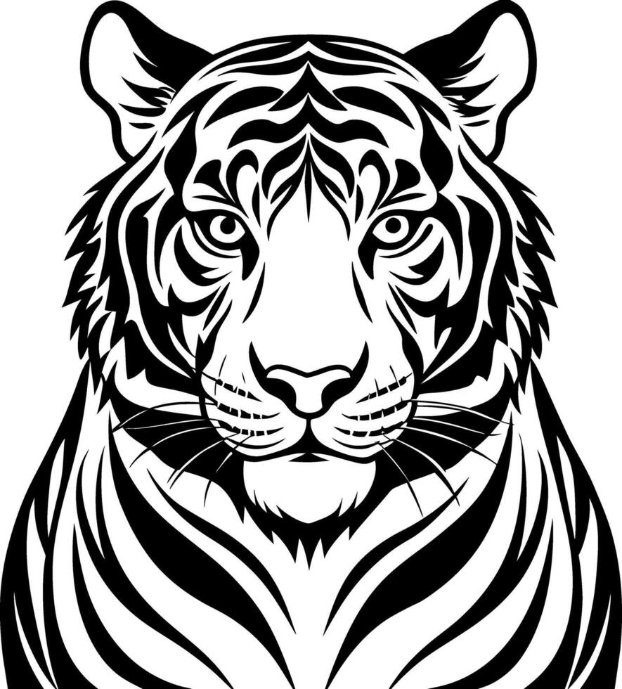tiger silhouette illustration Design on a white background vector