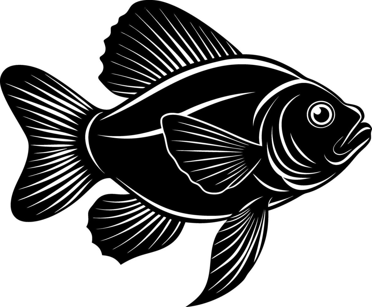 fish silhouette illustration Design on a white background vector
