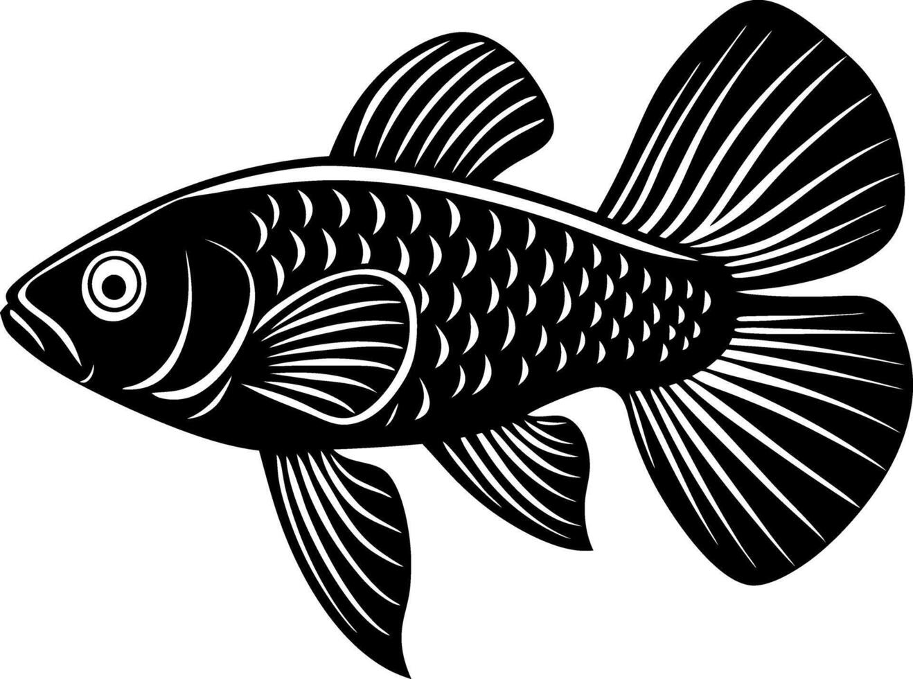 fish silhouette illustration Design on a white background vector