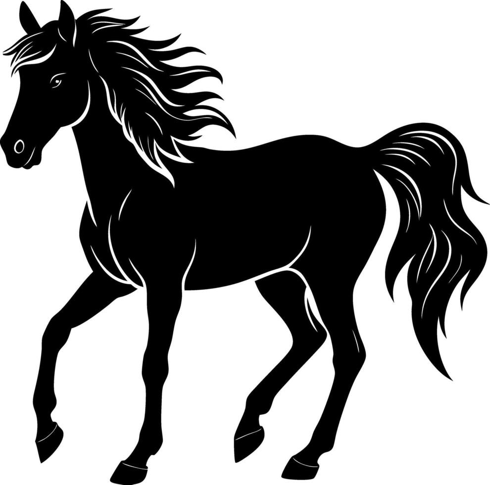 Horse silhouette illustration Design on a white background vector