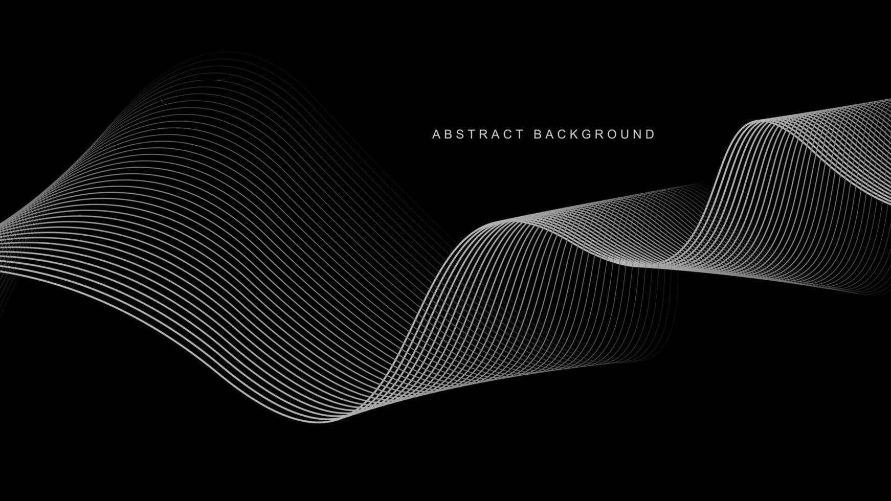 Abstract glowing wave lines on black background. Dynamic wave pattern. Modern flowing wavy lines. Futuristic technology concept. Suit for banner, poster, cover, brochure, flyer, website vector