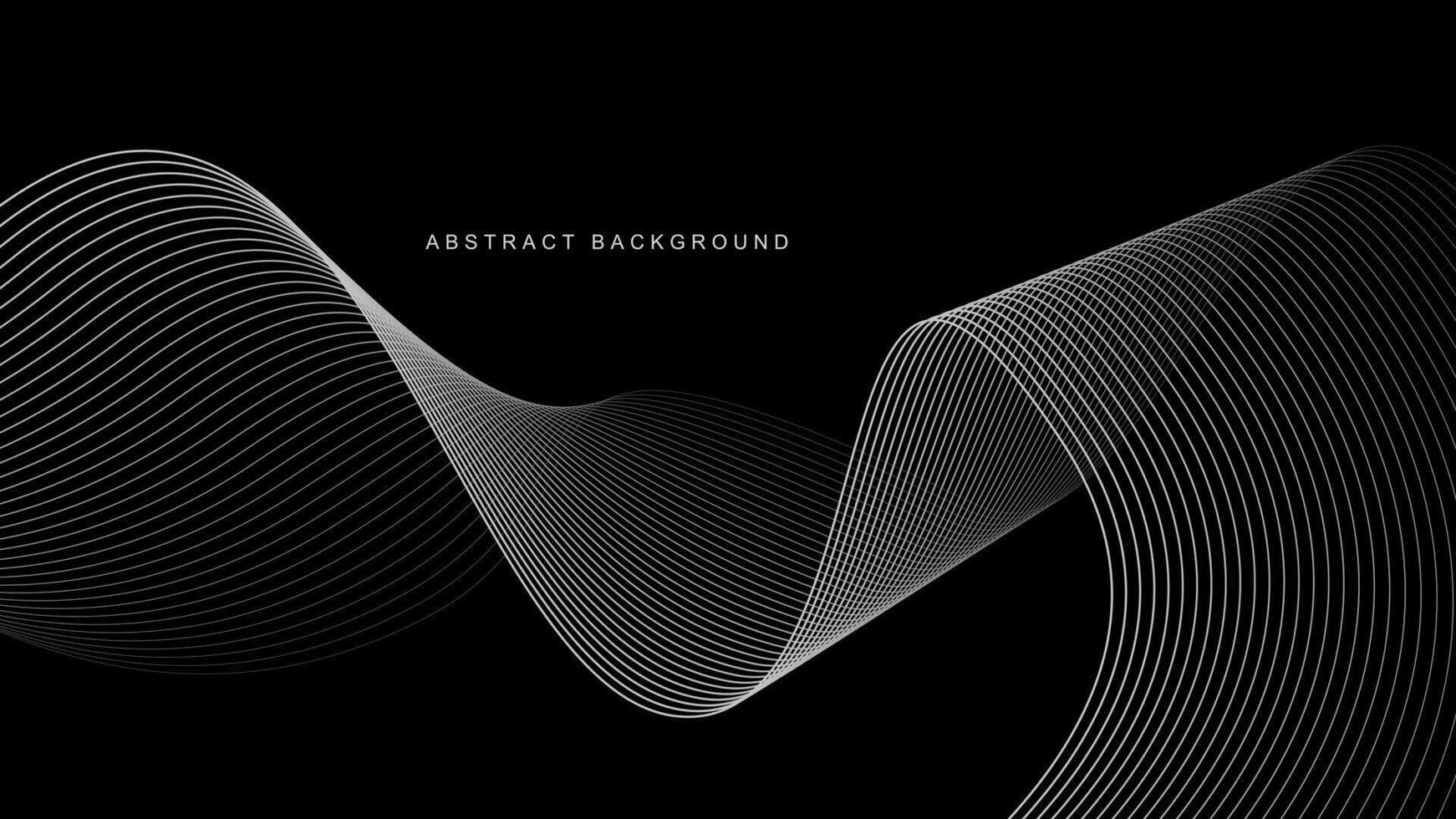 Abstract glowing wave lines on black background. Dynamic wave pattern. Modern flowing wavy lines. Futuristic technology concept. Suit for banner, poster, cover, brochure, flyer, website vector