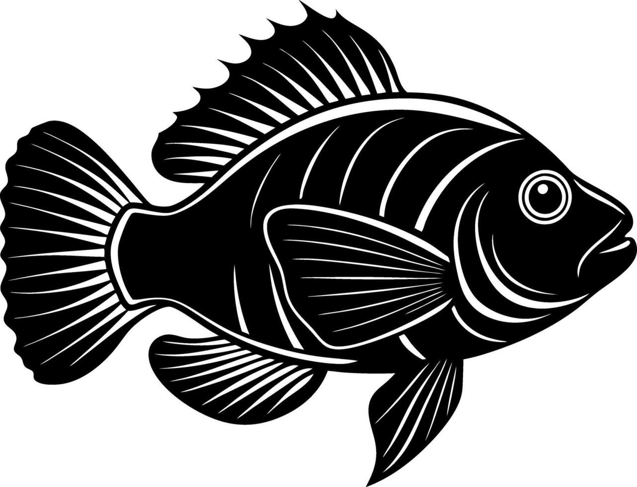 fish silhouette illustration Design on a white background vector
