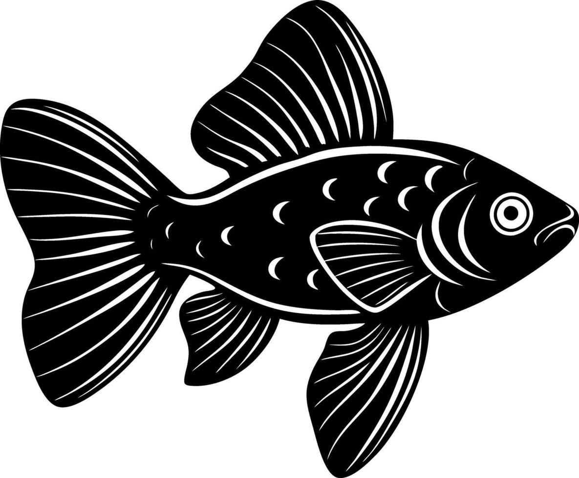 fish silhouette illustration Design on a white background vector