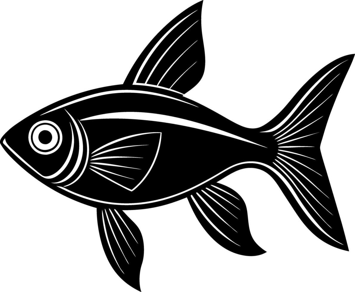 fish silhouette illustration Design on a white background vector