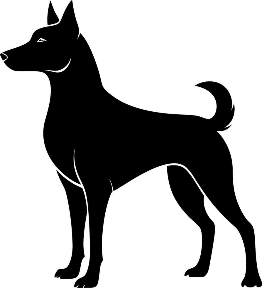 Dog silhouette illustration Design on a white background vector