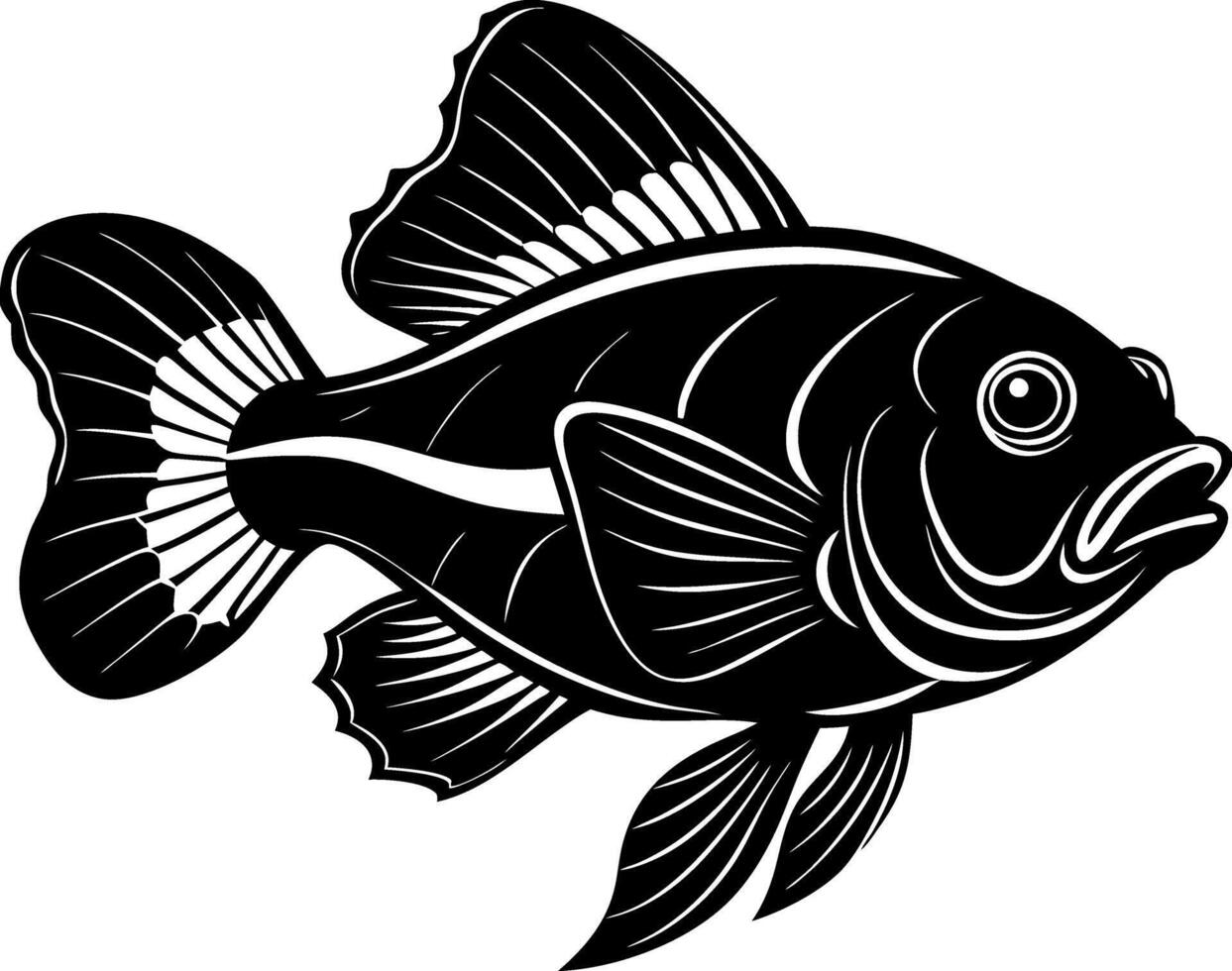fish silhouette illustration Design on a white background vector